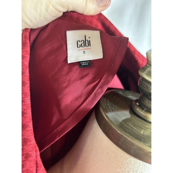 Cabi Celebration Jacket Coat Red Houndstooth Ruffle Size S Small - Picture 10 of 10
